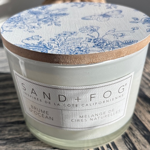 Sand + Fog Ocean Scented Candle with Blue and White Design - Picture 1 of 1